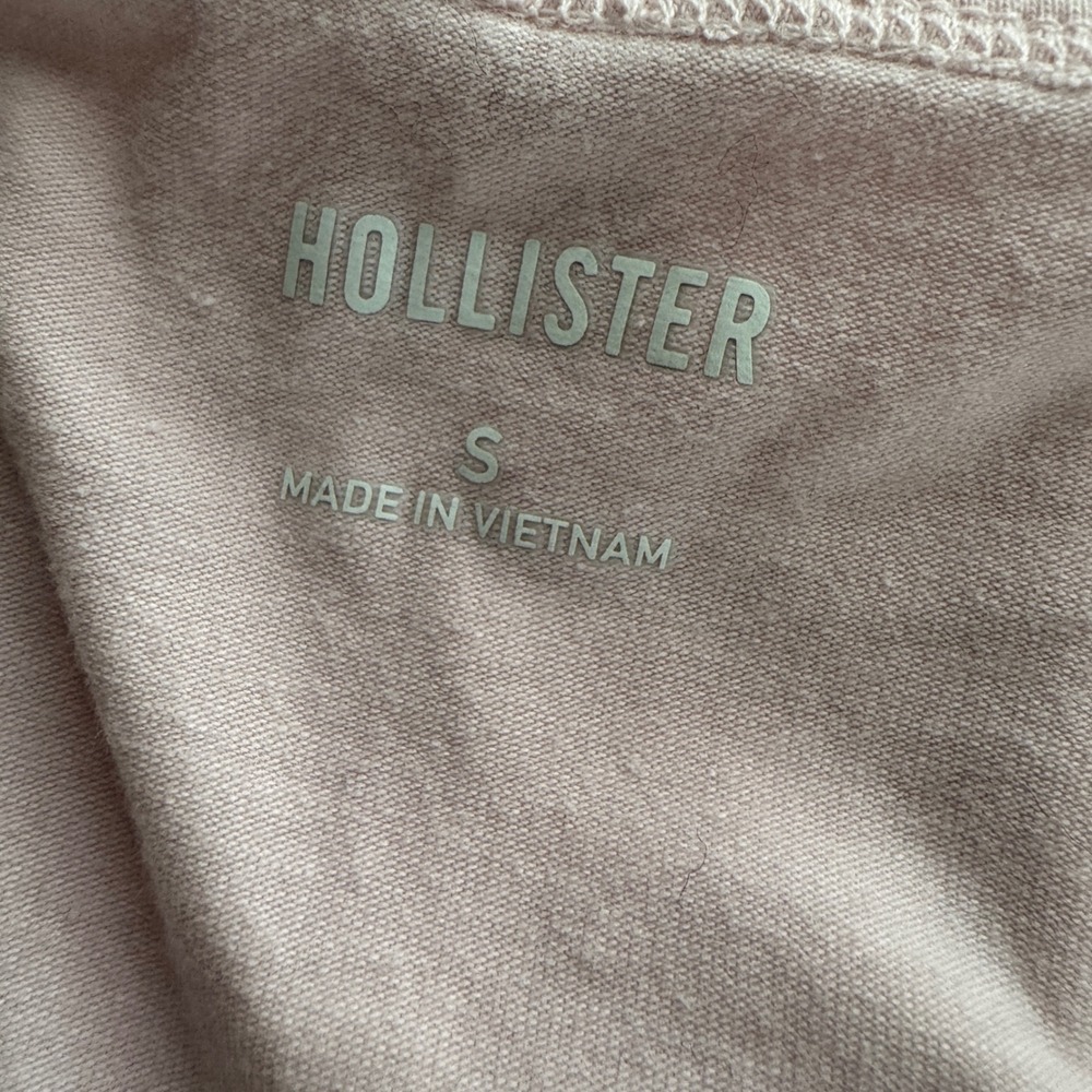 Hollister Y2K Pink Babydoll Top Long Sleeve Rose Graphic Paris Tie Back Small - Picture 3 of 9